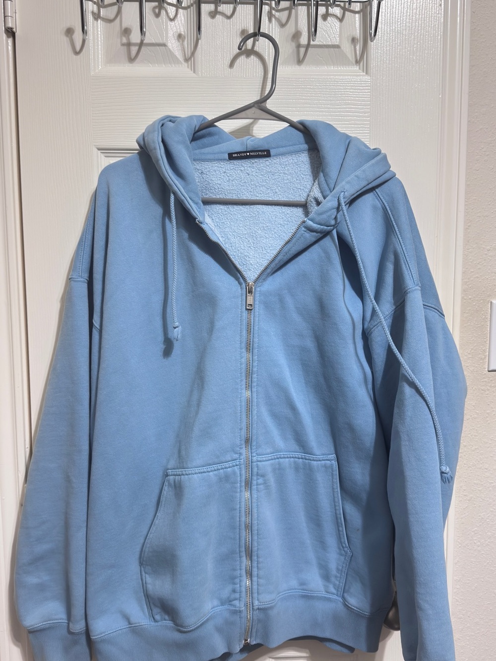 Brandy Melville Christy Sky Blue Full-Zip Hoodie